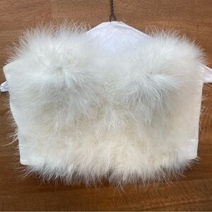 Fluffy White Feather Crop Top